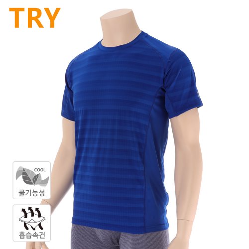 TRY (트라이) 쿨 액티브 남성 반팔 티셔츠 홈웨어 이지웨어 이너웨어